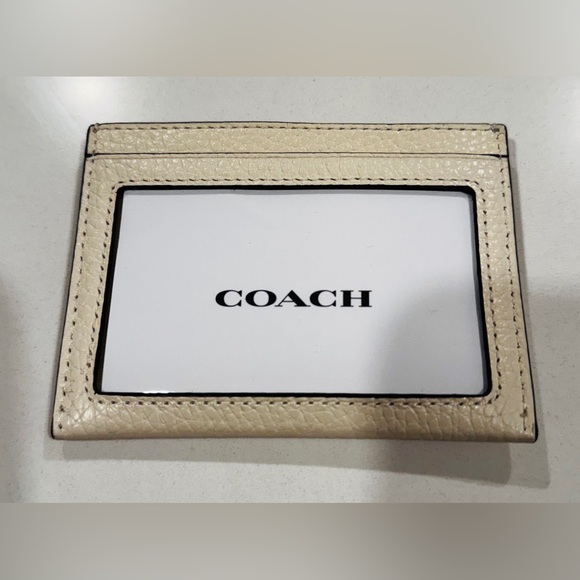 Coach Cream Leather Strawberry Card Case with Red Accent - Picture 4 of 6
